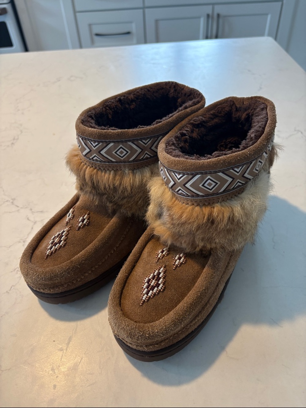 Women's Manitoba Keewatin Fur-Trim Moccasin Boots